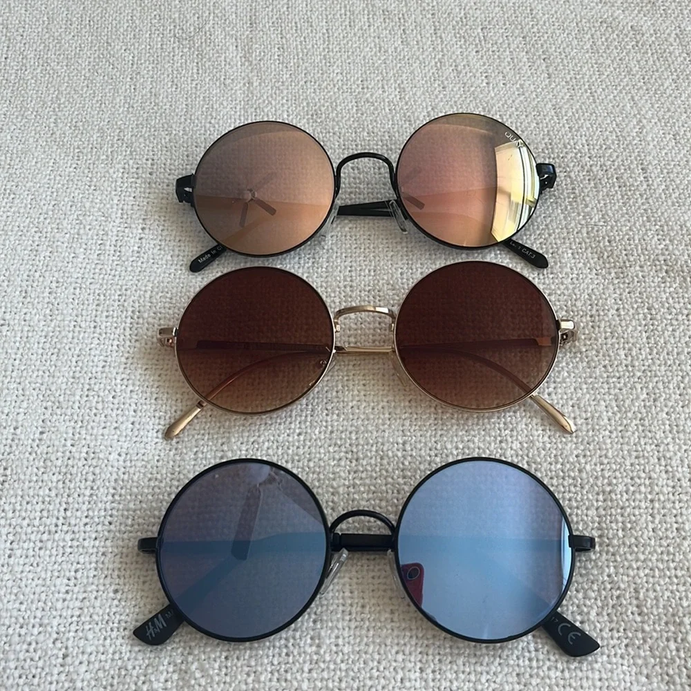 Round sunglasses Quay‎ Zara H&M